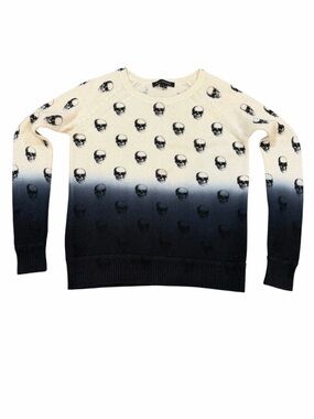 Skull Cashmere S Wool Cashmere Ombre Skull Sweater Goth Punk